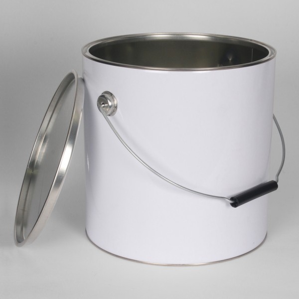 10L White Lever Lid Tin