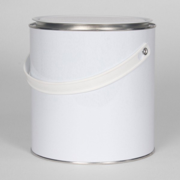 2.5L White Lever Lid Tin W/Plain Interior