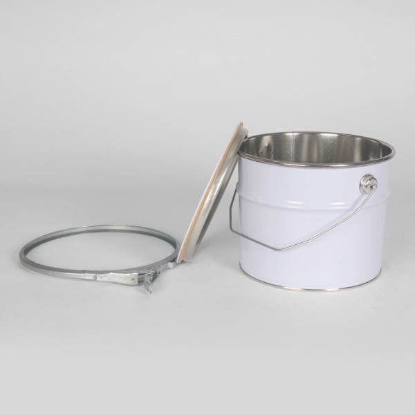 2.5L White Pail W/Plain Interior