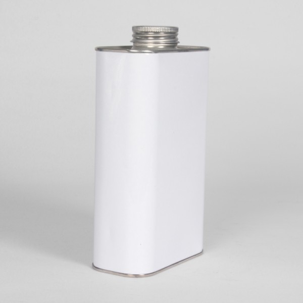 1L White Oblong Can W/38MM Neck