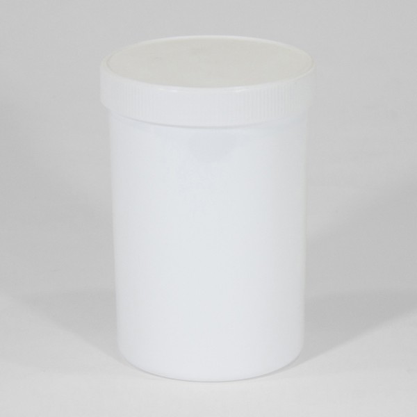 1250ML White Polyjar W/ Screw Cap