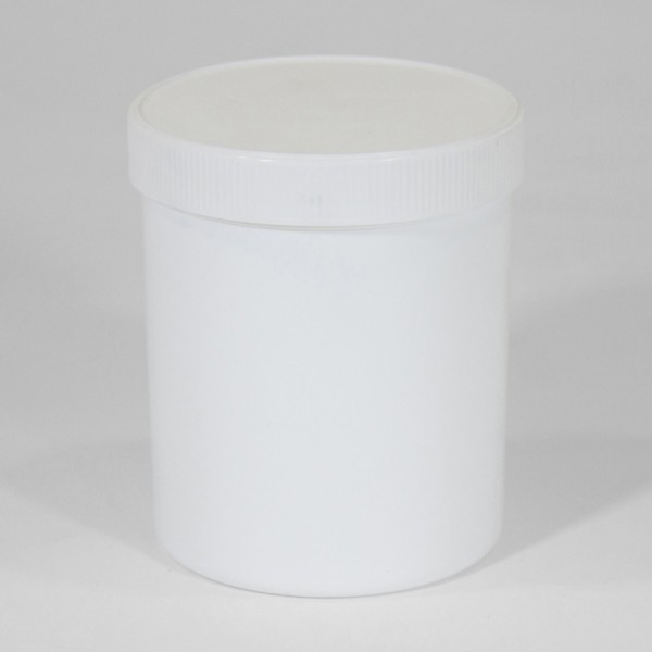 1L White Polyjar W/ Screw Cap