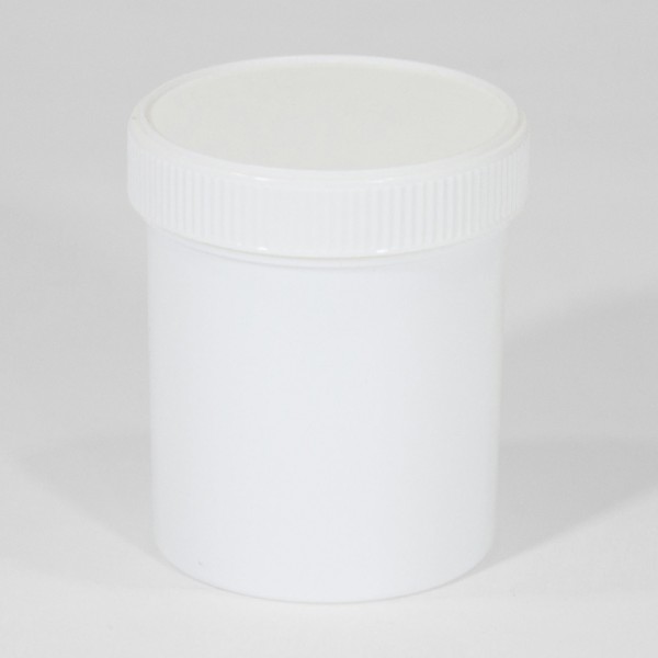 250ML White Polyjar W/ Screw Cap