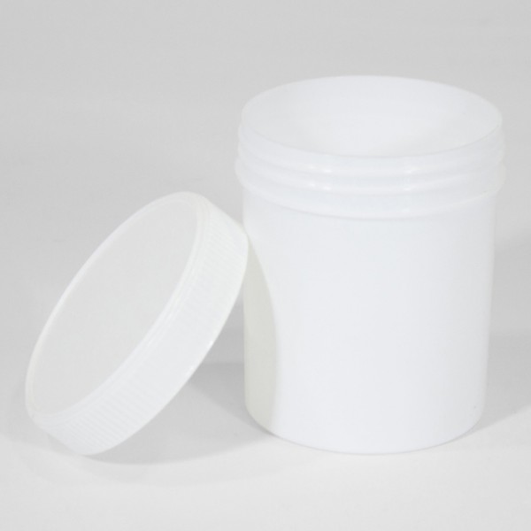 250ML White Polyjar W/ Screw Cap