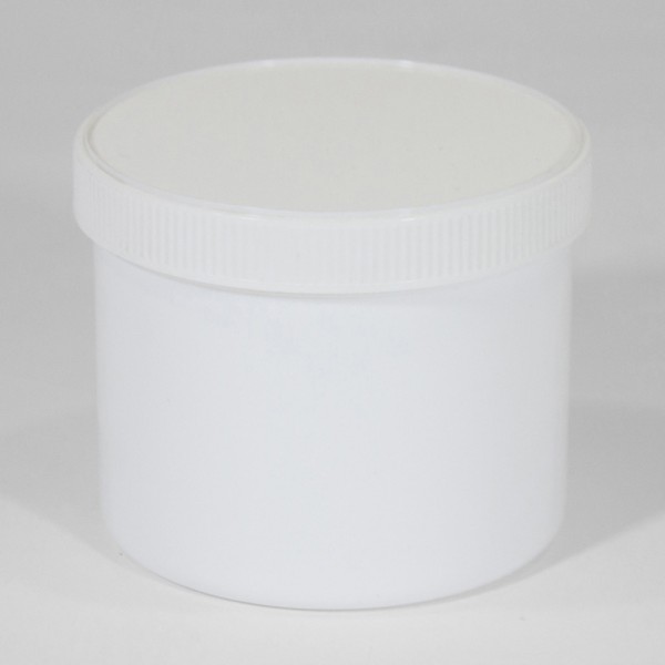 500ML White Polyjar W/ Screw Cap