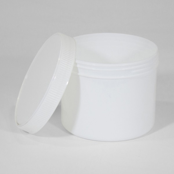 500ML White Polyjar W/ Screw Cap