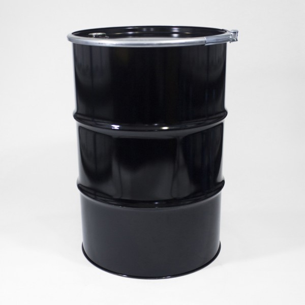 205L Black Open Top Drum W/Lacquered Interior