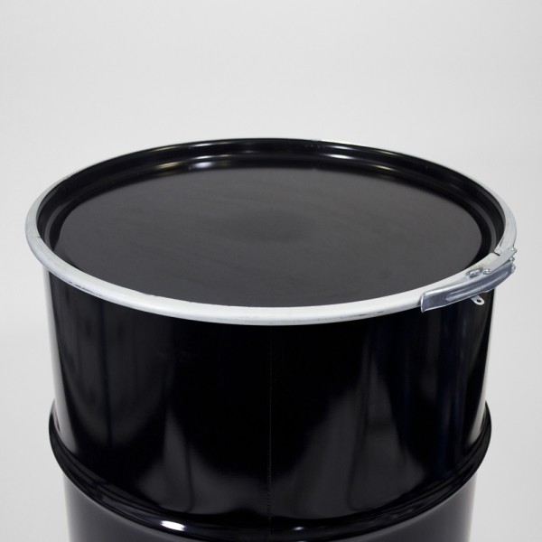 205L Black Open Top Drum