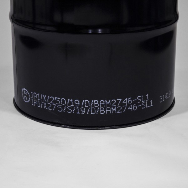 210L Tight-Head Black Drum W/Lacquered Interior